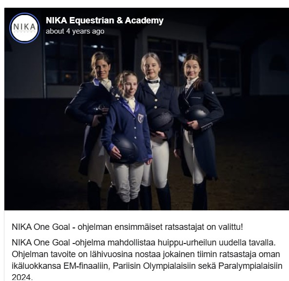 Oona Ylirautia mukaan NIKA One Goal - ohjelmaan