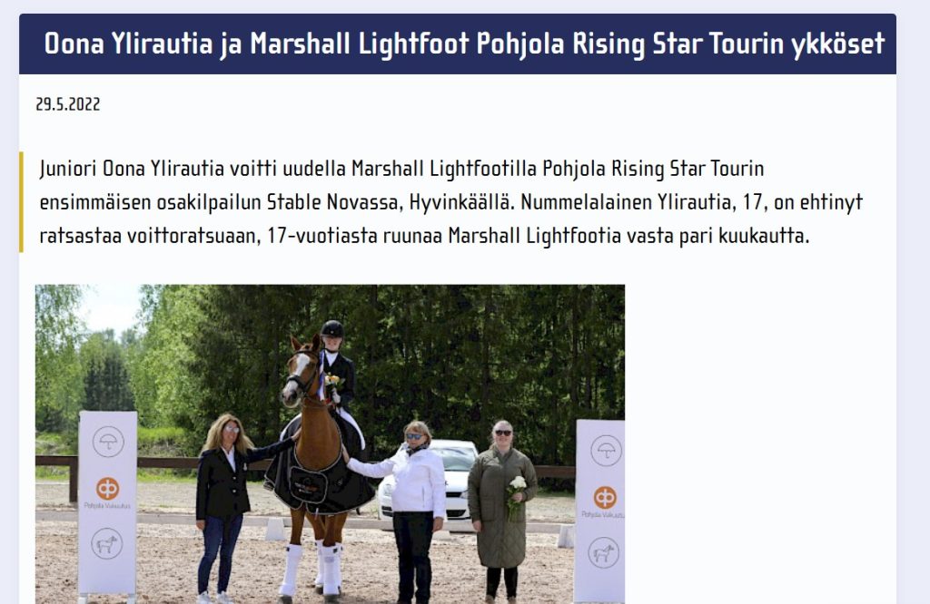 Oona ja Marshall Lightfoot Pohjola Rising Star Tourin ykköset