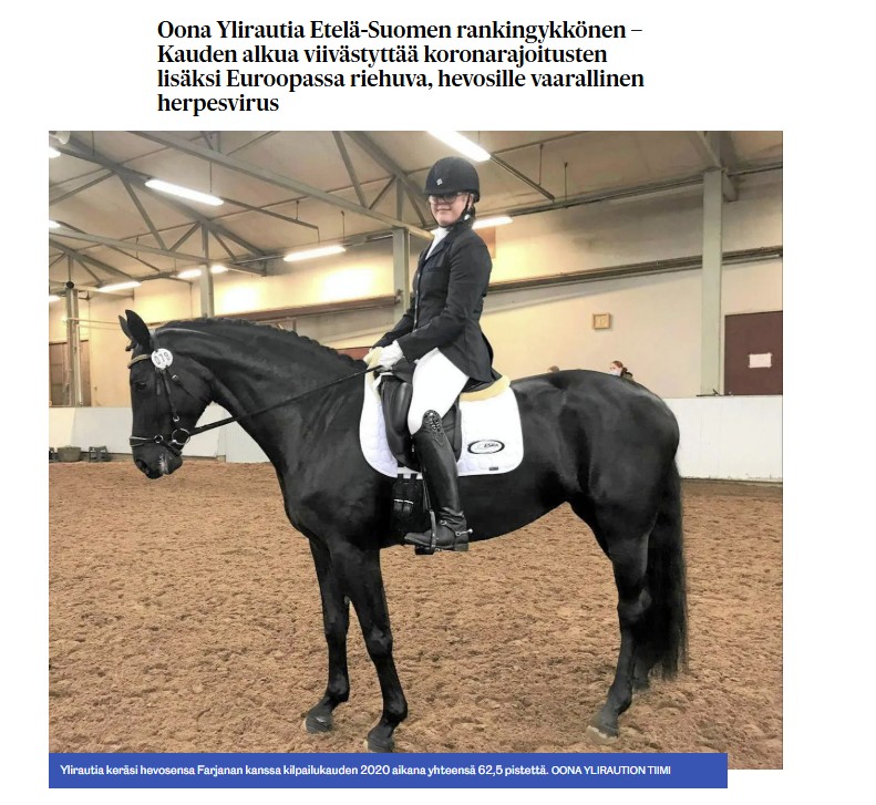 Oona Ylirautia Etelä-Suomen rankingykkönen